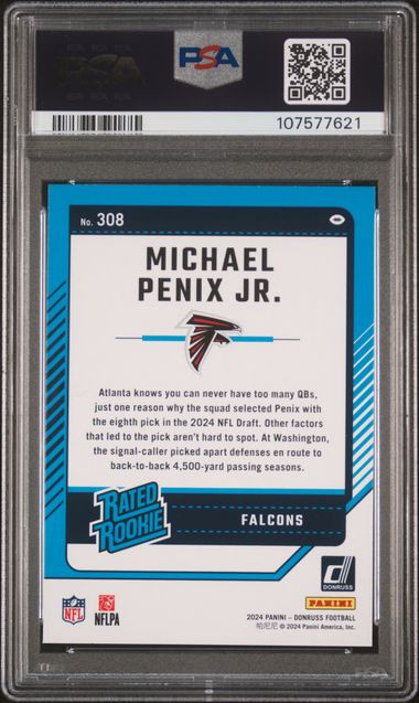 2024 Panini Donruss Michael Penix Jr. #308 Mint 9 back