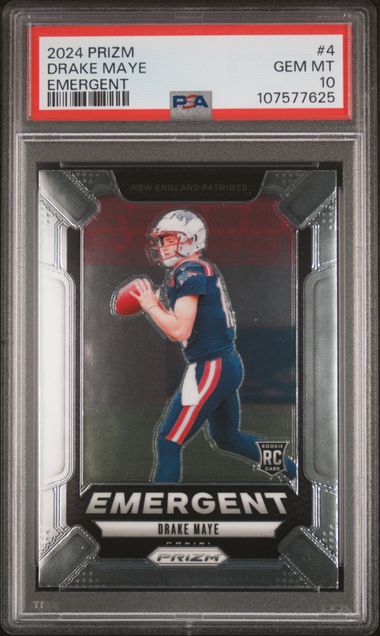 2024 Panini Prizm Emergent Drake Maye #4 Gem Mt 10 front