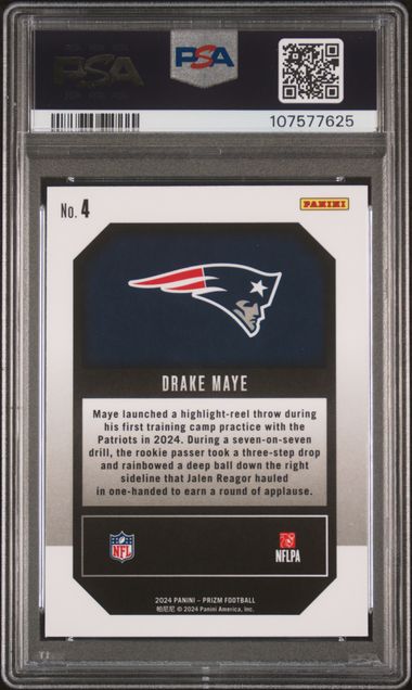 2024 Panini Prizm Emergent Drake Maye #4 Gem Mt 10 back