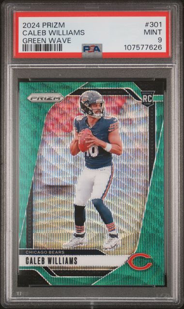 2024 Panini Prizm Caleb Williams #301 (Green Wave) Mint 9 front