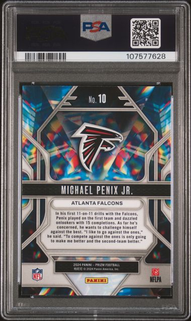 2024 Panini Prizm Prizmatic Michael Penix Jr. #10 Gem Mt 10 back