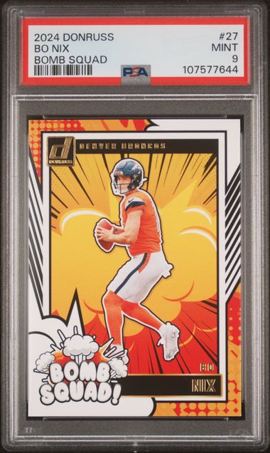 2024 Panini Donruss Bomb Squad Bo Nix #27 Mint 9 front