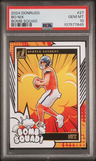 2024 Panini Donruss Bomb Squad Bo Nix #27 Gem Mt 10 front