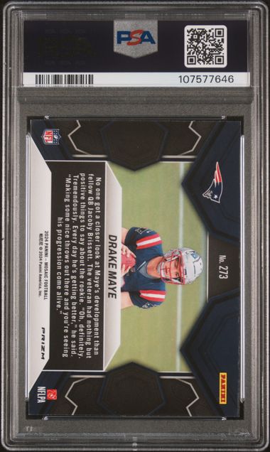 2024 Panini Mosaic Drake Maye #273 (Reactive Yellow) Mint 9 back