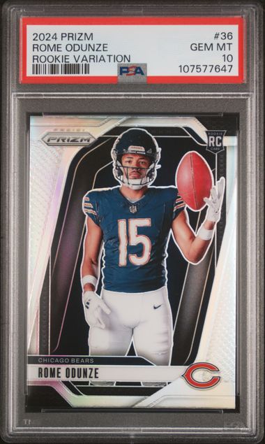 2024 Panini Prizm Rookie Variation Rome Odunze #36 Gem Mt 10 front
