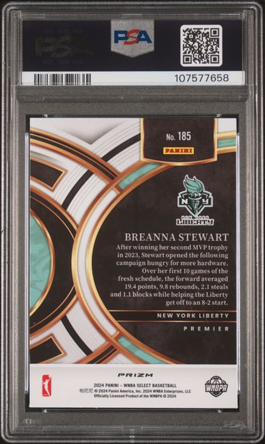 2024 Panini Select Wnba Breanna Stewart #185 (Pink Ice) Gem Mt 10 back