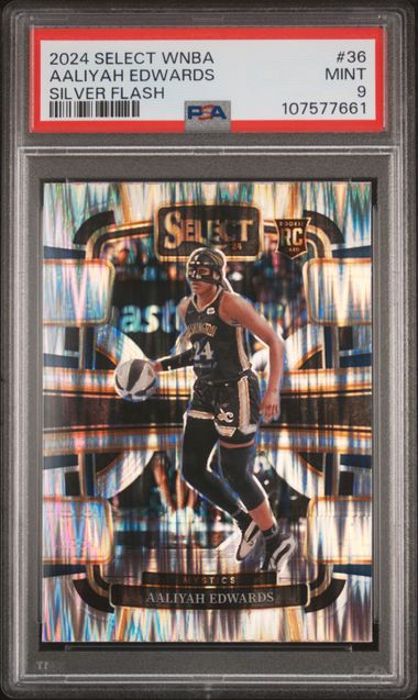 2024 Panini Select Wnba Aaliyah Edwards #36 (Silver Flash) Mint 9 front