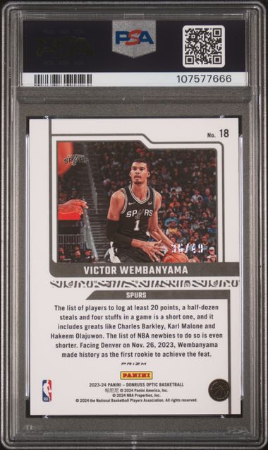 2023 Panini Donruss Optic Elite Dominators Victor Wembanyama #18 (Elite Dominators-Blue) Nm-Mt 8 back