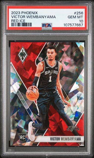 2023 Panini Phoenix Victor Wembanyama #256 (Red Ice) Gem Mt 10 front
