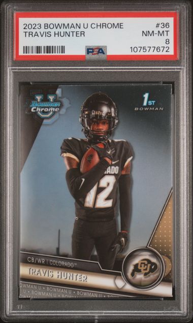 2023 Bowman University Chrome Travis Hunter #36 Nm-Mt 8 front