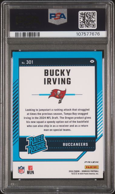 2024 Panini Donruss Bucky Irving #301 (Optic Preview-Red Pandora) Gem Mt 10 back