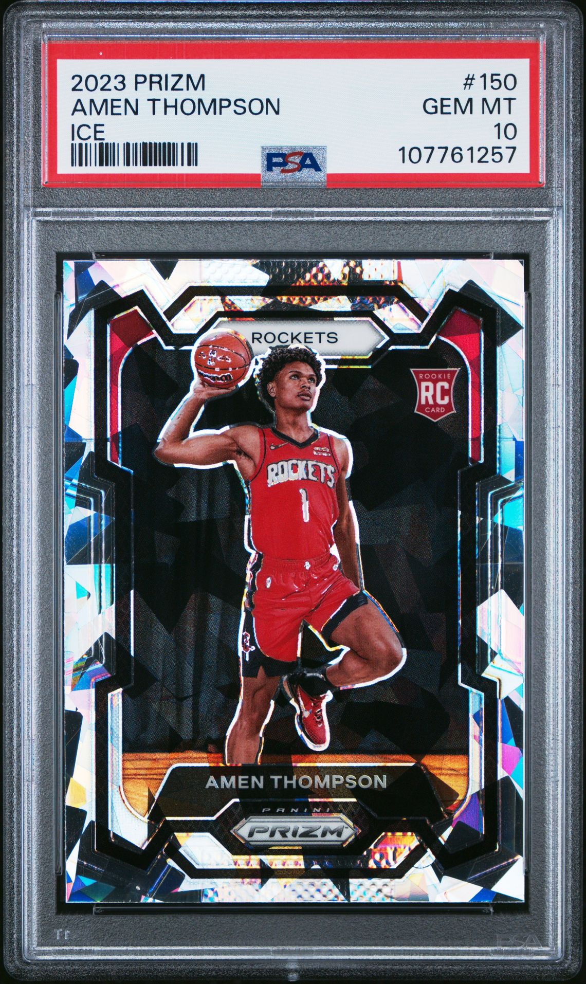 2023 Panini Prizm Amen Thompson #150 (Ice) Gem Mt 10 front