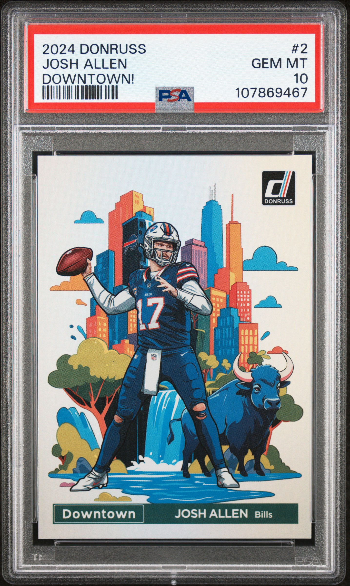 2024 Panini Donruss Downtown! Josh Allen #2 Gem Mt 10 front