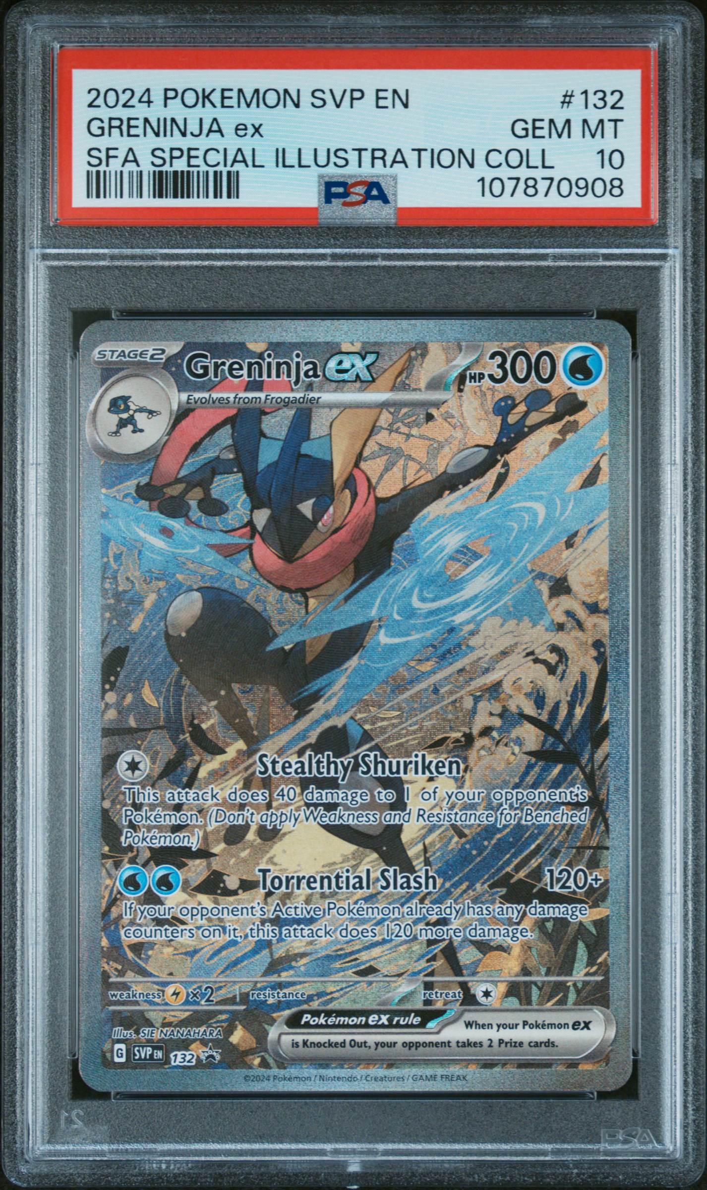 2024 #132 Greninja EX PSA 10 Svp EN-SV Black Star Promo