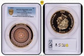 2022 $2 Hall of Memory Dome Gilt-CuNi PR69DCAM