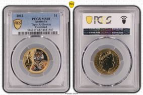 2012 $1 Tiger Al-Bronze Colorized MS68