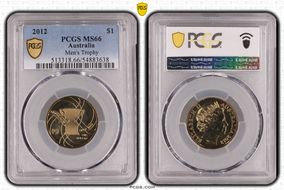 2012 $1 Men's Trophy MS66