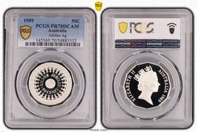 1989 50C Jubilee Ag PR70DCAM