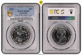 2025 50C Year of the Snake Cu-Ni MS69