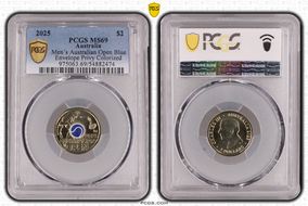 2025 $2 Men’s Australian Open Blue Envelope Privy Colorized MS69