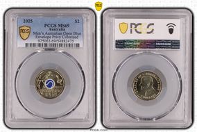 2025 $2 Men’s Australian Open Blue Envelope Privy Colorized MS69