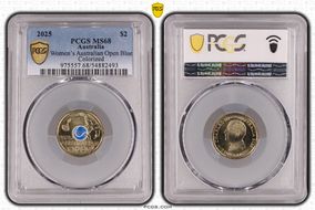 2025 $2 Women’s Australian Open Blue Colorized MS68