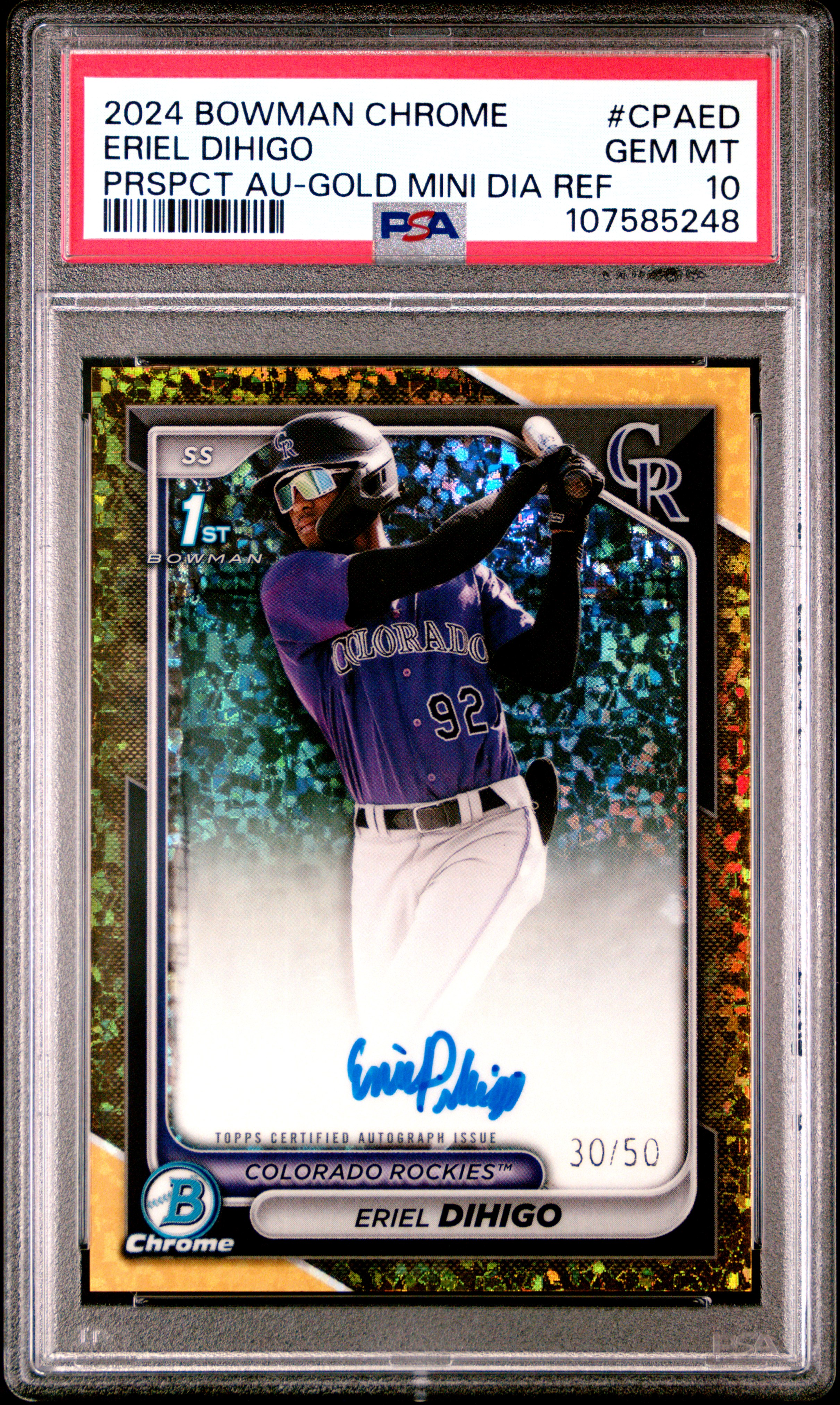 Eriel Dihigo 2024 Bowman Chrome Prospect Autographs