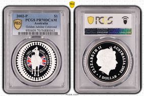 2002-P $1 Golden Jubilee Colorized PR70DCAM