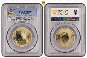 2013-P $1 Wombat - Bush Babies MS69