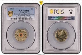 2015 $2 Remembrance-Flanders Fields Colorized MS65