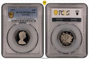 1971 10C PR70DCAM