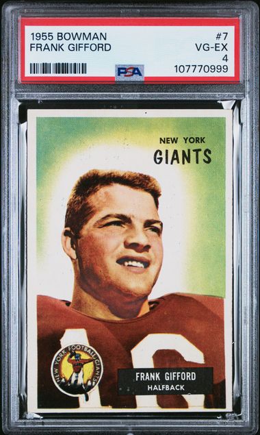 1955 Bowman Frank Gifford #7 Vg-Ex 4 front