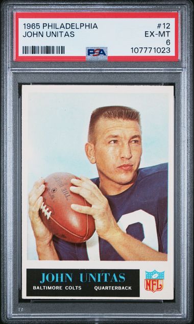1965 Philadelphia John Unitas #12 Ex-Mt 6 front
