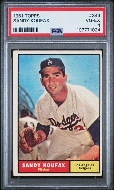 1961 Topps Sandy Koufax #344 Vg-Ex 4 front