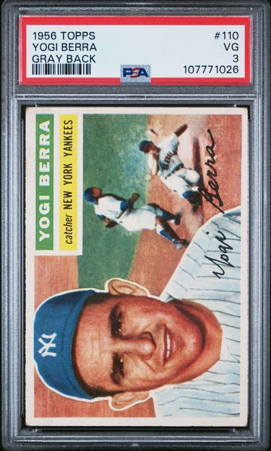 1956 Topps Yogi Berra #110 (Gray Back) Vg 3 front