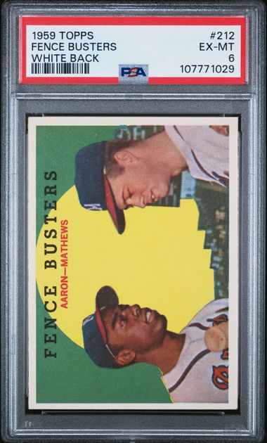 1959 Topps Fence Busters #212 (White Back) Ex-Mt 6 front