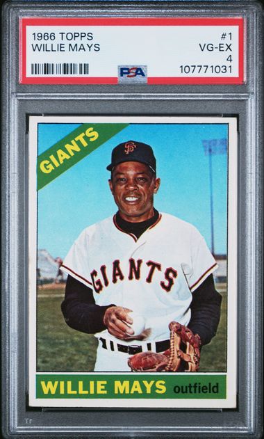 1966 Topps Willie Mays #1 Vg-Ex 4 front