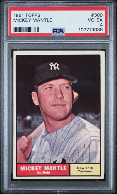 1961 Topps Mickey Mantle #300 Vg-Ex 4 front