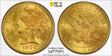 1906 $5 MS67