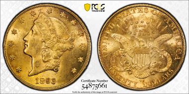 1893-CC $20 MS62