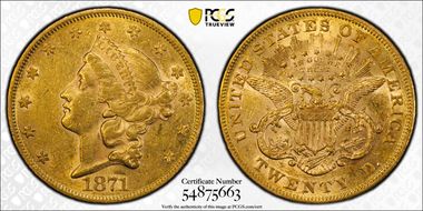1871 $20 AU55