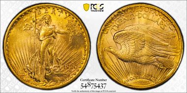 1920-S $20 AU58