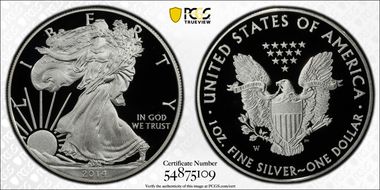 2014-W $1 Silver Eagle PR70DCAM