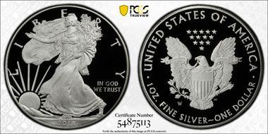2018-W $1 Silver Eagle PR70DCAM