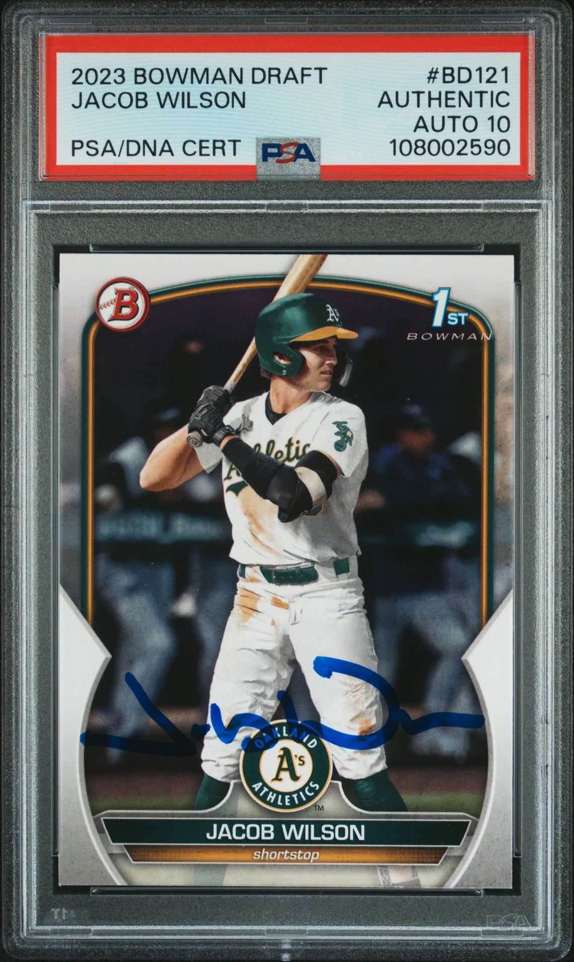 2023 Bowman Draft Jacob Wilson #Bd121 N0: Authentic front