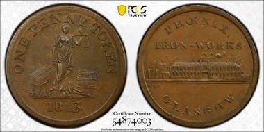 1813 Tk 1D Withers-1354 Glasgow Phoenix Iron-Works AU55BN