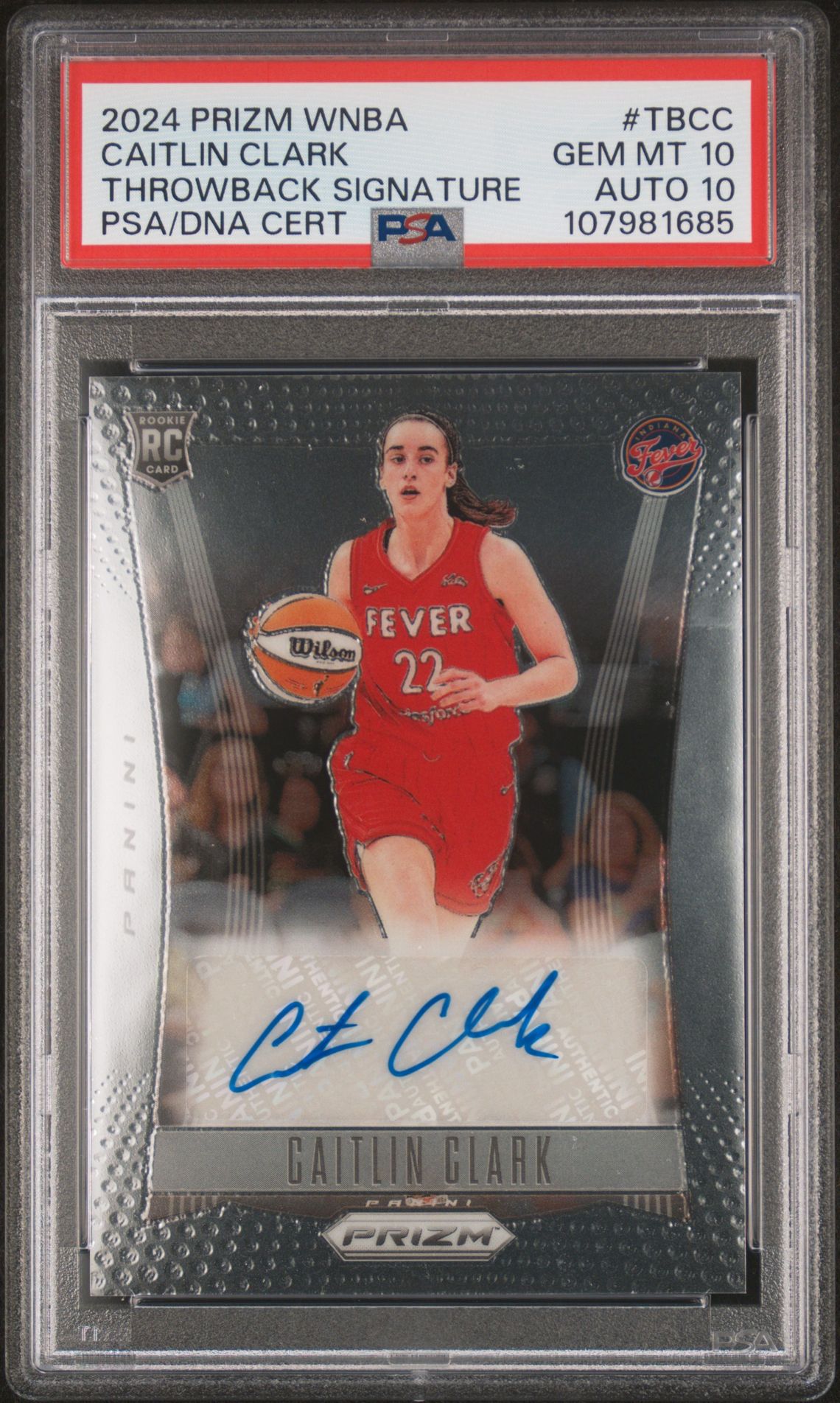 2024 Panini PANINI PRIZM WNBA THROWBACK SIGNATURES #TBCC Caitlin Clark front