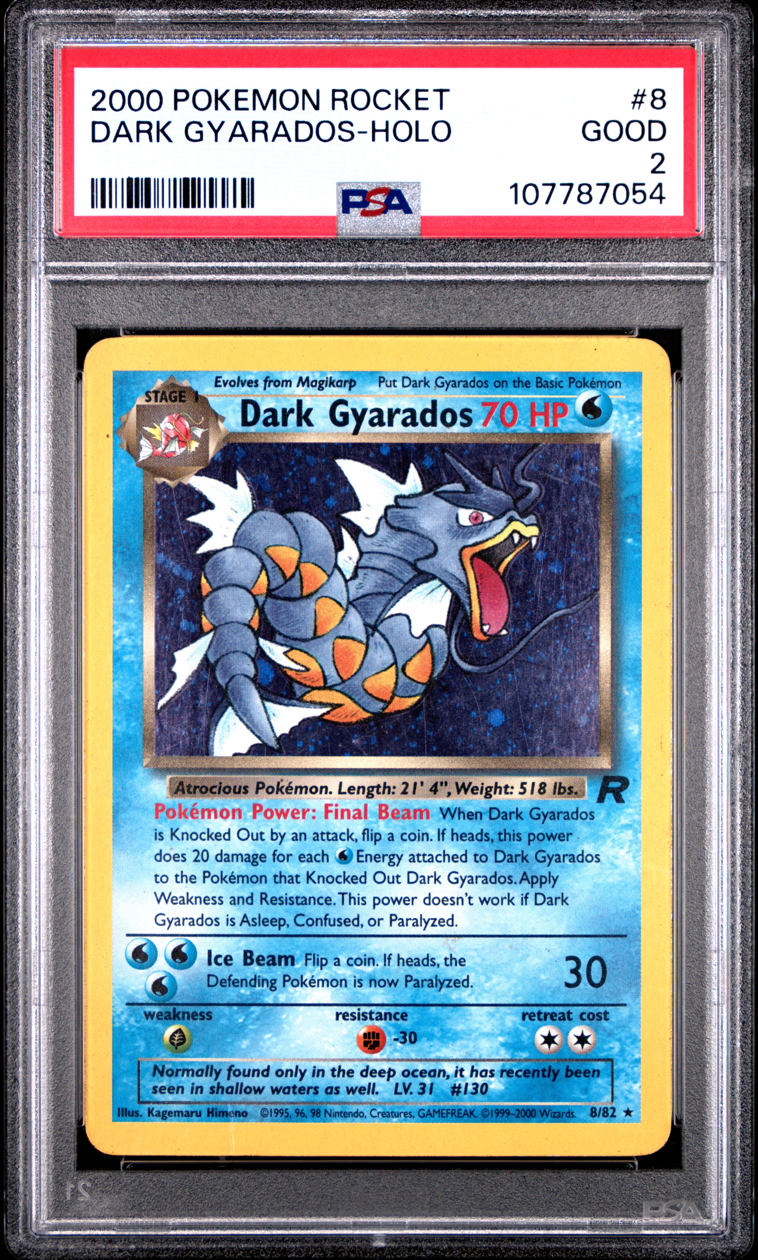 2000 #8 Dark Gyarados-Holo PSA 2 Rocket