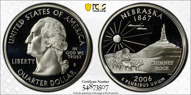 2006-S 25C Nebraska Silver PR70DCAM