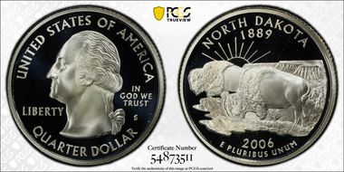 2006-S 25C North Dakota Silver PR69DCAM